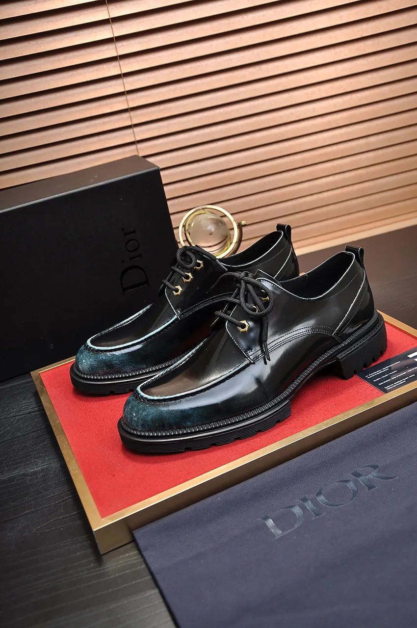 Men's shoes💰720💶【Dior】High-end goods Niuli Original order quality Dior —🆘.Dior original order purchasing, high-end leather shoes, fabric: imported from Italy open-edge beaded cowhide➕water-dyed cowhide/cowhide lining➕specially provided original outsole, fine workmanship, real-life shooting🎬size: 38-45 (45 customized)